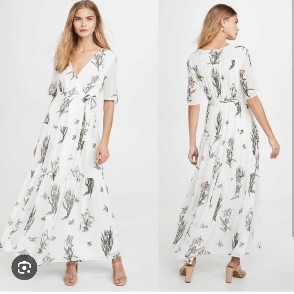 Roller Rabbit Condesa Bouquet Gertrude white maxi dress size large